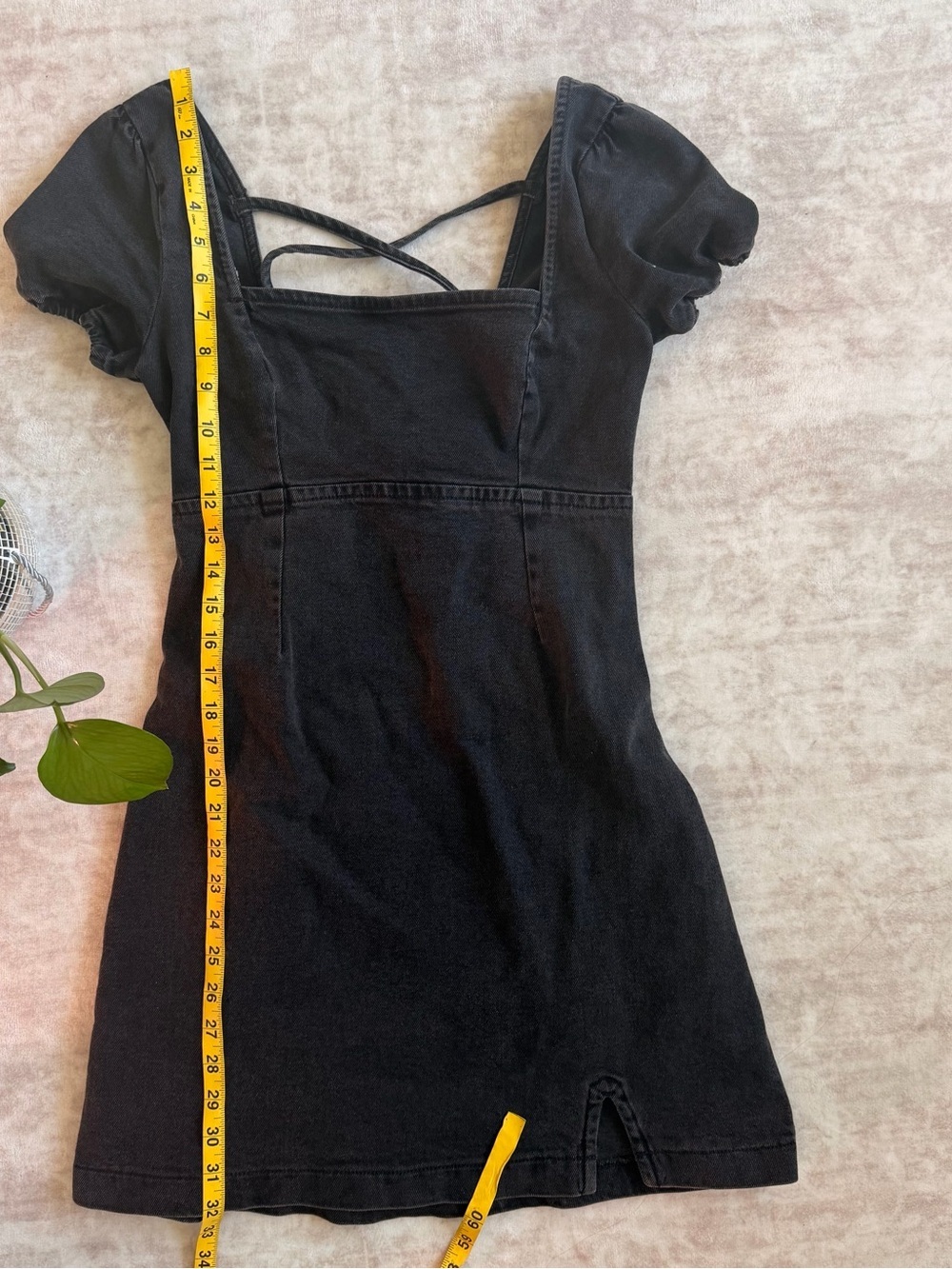 Hollister Black Square Neck Mini Dress with Back Straps - Picture 4 of 11